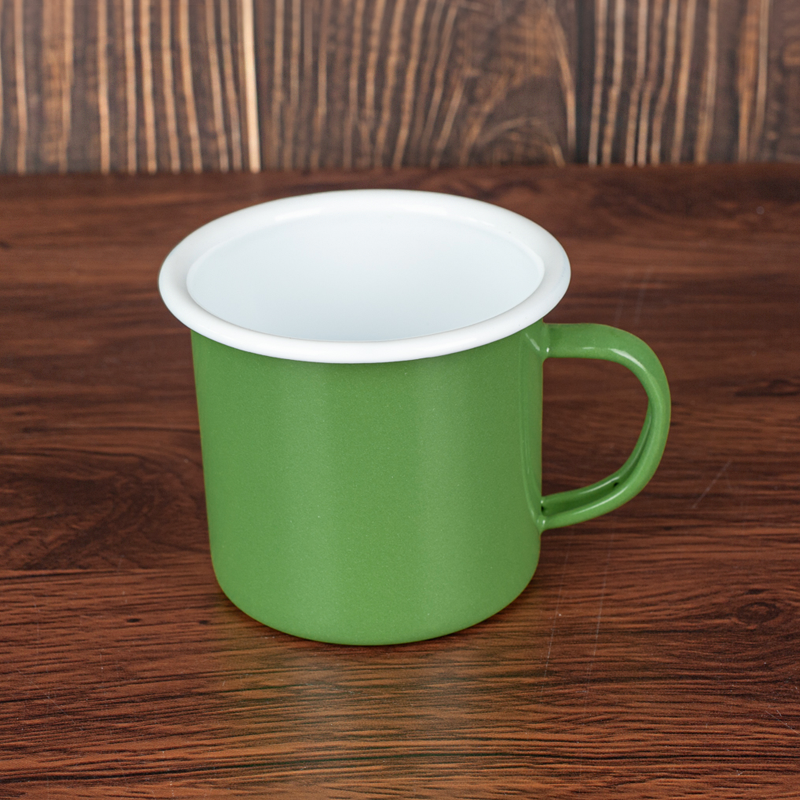 飞凡搪瓷纯色耐高温马克杯牛奶杯茶杯珐琅咖啡杯野营露营水杯绿色