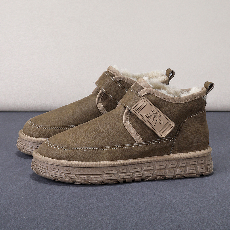 男鞋KS199全羊毛雪地靴真皮男士棉鞋厚底皮面加厚东北大棉鞋
