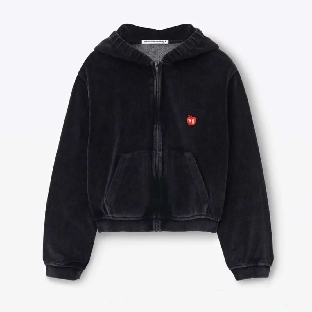 全新未使用  Alexanderwang 丝绒连帽长袖卫衣 Wsw20071