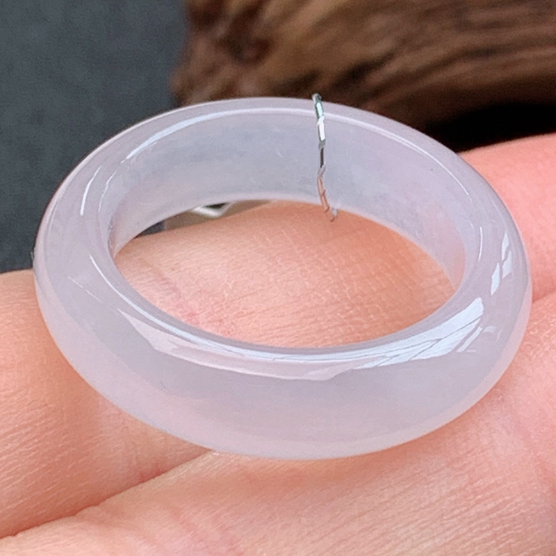 天然翡翠A货冰种透亮戒指15号内径17.3mm饱满大气通透起胶清新