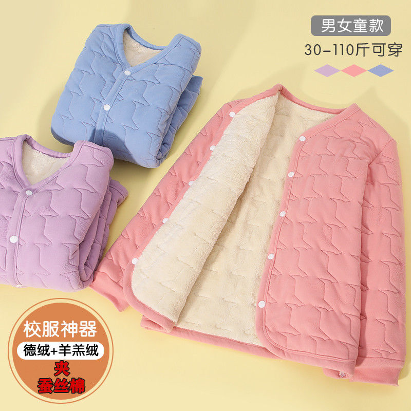 2023年棉袄男童女童秋装内穿棉服中大童校服神器内胆棉衣秋冬新款