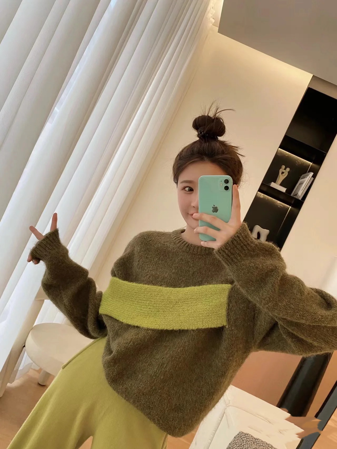 马海毛 套头毛衣女