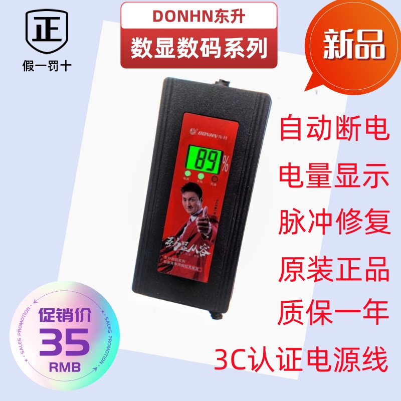 东升数显电瓶充电器48V60V72V智能充电器三轮车两轮车载充电器原