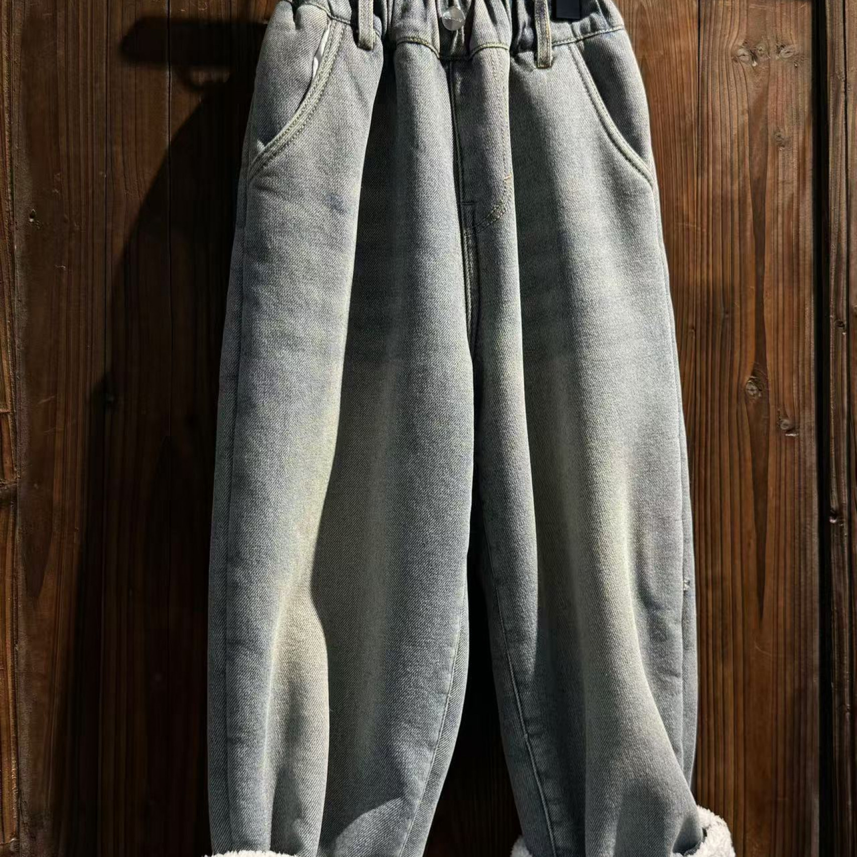 吾2024【Y】11月4日 男童女童时尚蓝色加绒牛仔裤1923-