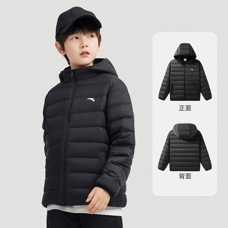 安踏儿童男女童轻薄羽绒服2025冬季款保暖舒适轻薄羽绒服连欧若风