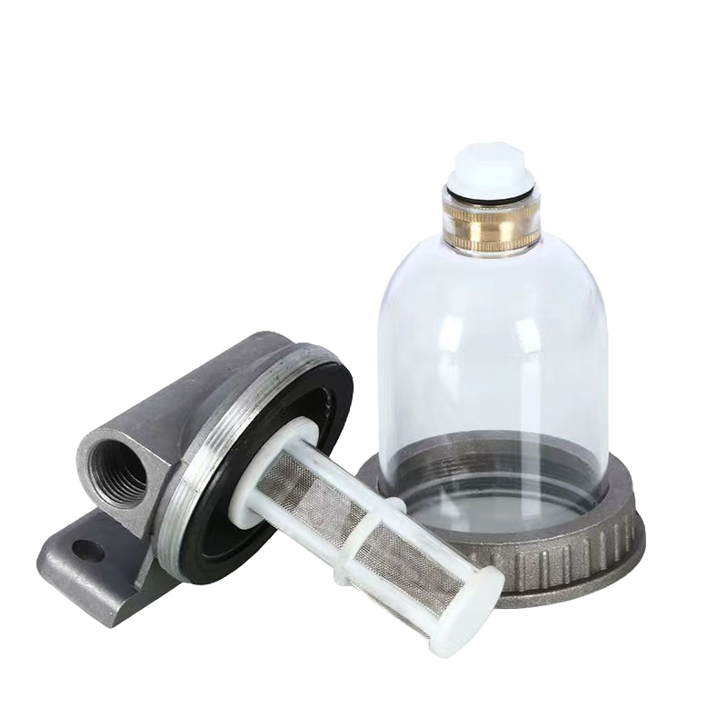 汽车改装淋水器配件货车滴水刹淋水过滤器过滤网透明滤杯铝体
