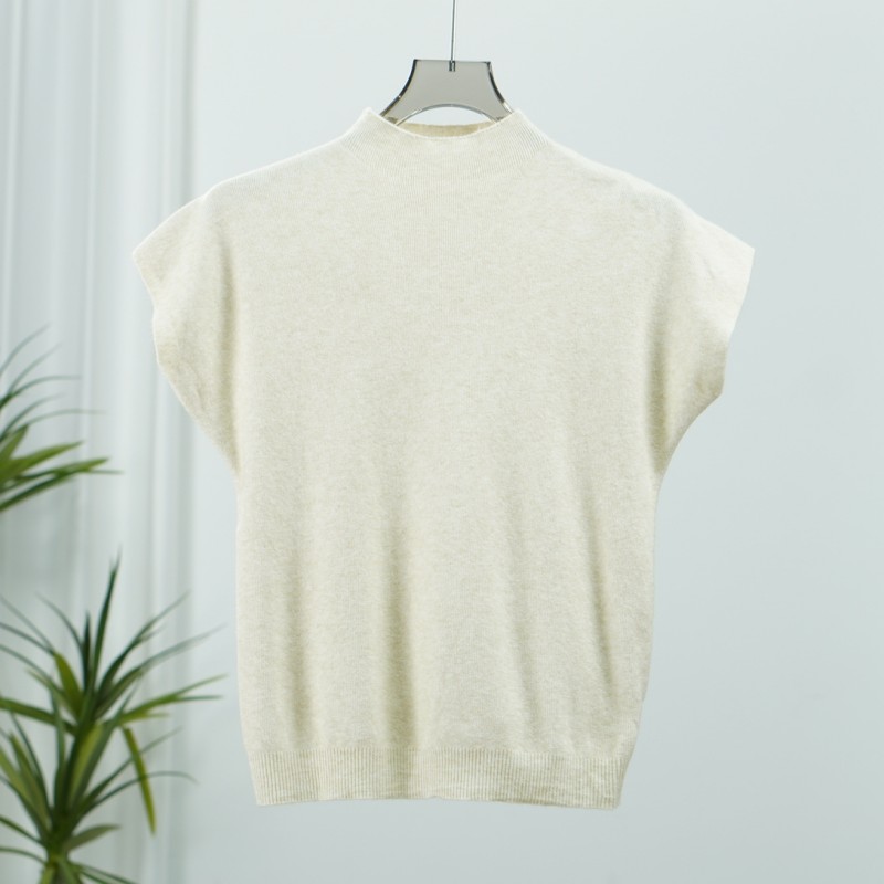 设计师系列  Z569-2  女装时尚撤柜短袖针织毛衣燕麦杏MY0025