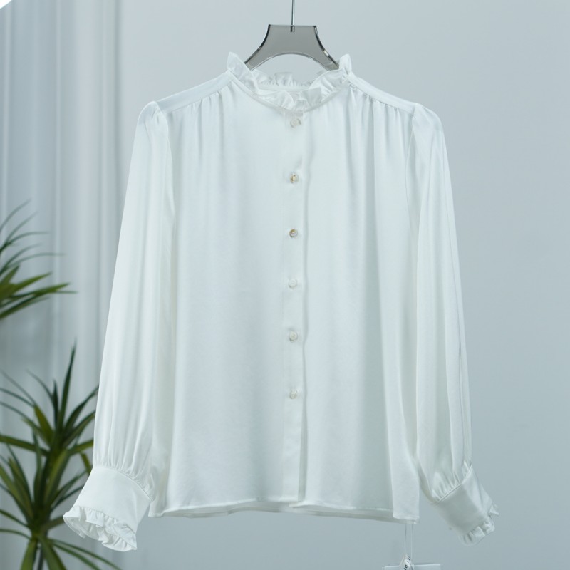 设计师系列  E425 女装时尚撤柜衬衫白色CS0035（扣子颜色不一）