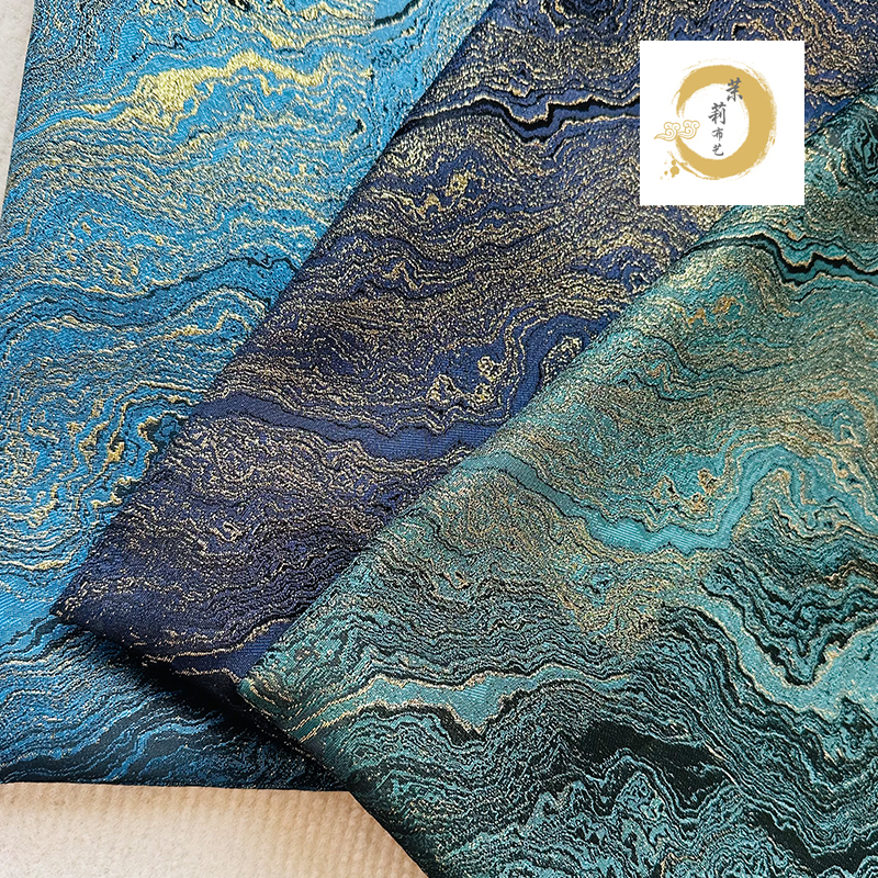 流金岁月织锦缎外套布料面料新中式汉服提花复古马面包包包装抱枕