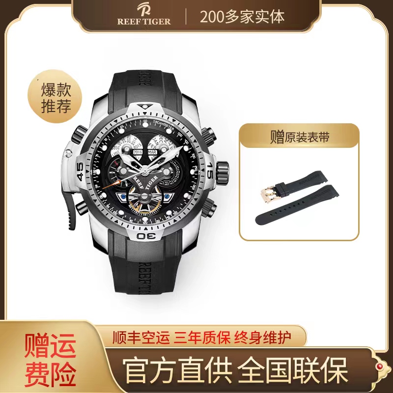【瑞夫泰格】极光系列军表大表盘手表 全自动机械表瑞士风格男表