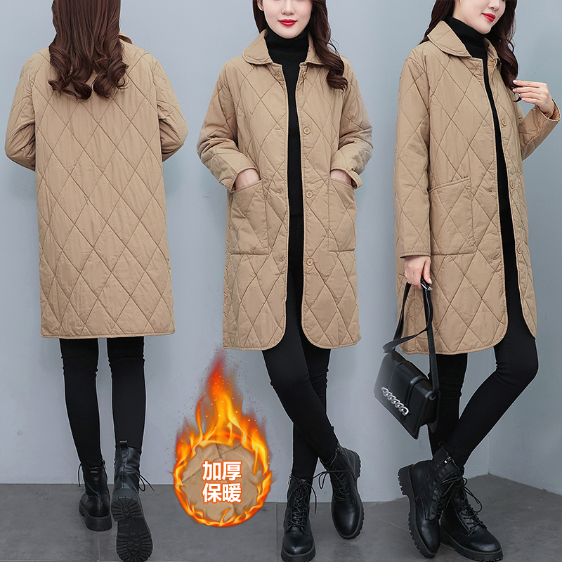 女款秋冬加厚棉服ins情侣款棉衣保暖2023新款秋冬外套oversize菱