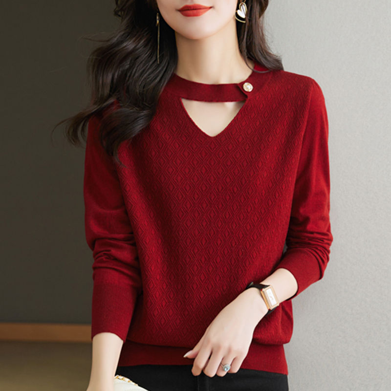 高档羊毛衫毛衣女秋季新款欲风爆款洋气长袖针织衫打底别致上衣