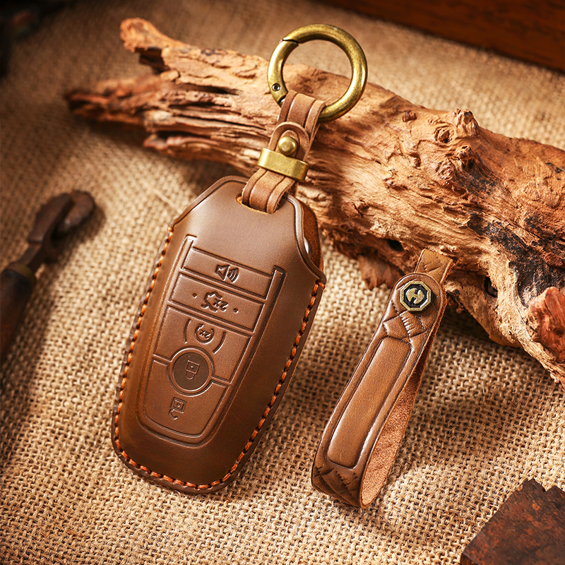 【15】适用福特钥匙套手工真皮蒙迪欧锐界探险者锐际福克斯汽车壳包