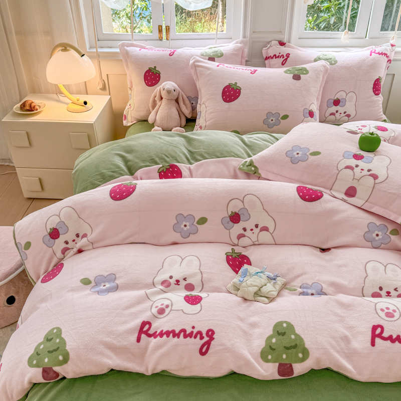 D101-D200孤品微瑕链接个别微瑕介意慎拍牛奶绒加厚被套双人单人 