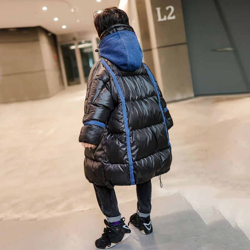 男童冬装羽绒服中长款外套免洗2023新款中大童儿童冬季加厚男孩潮