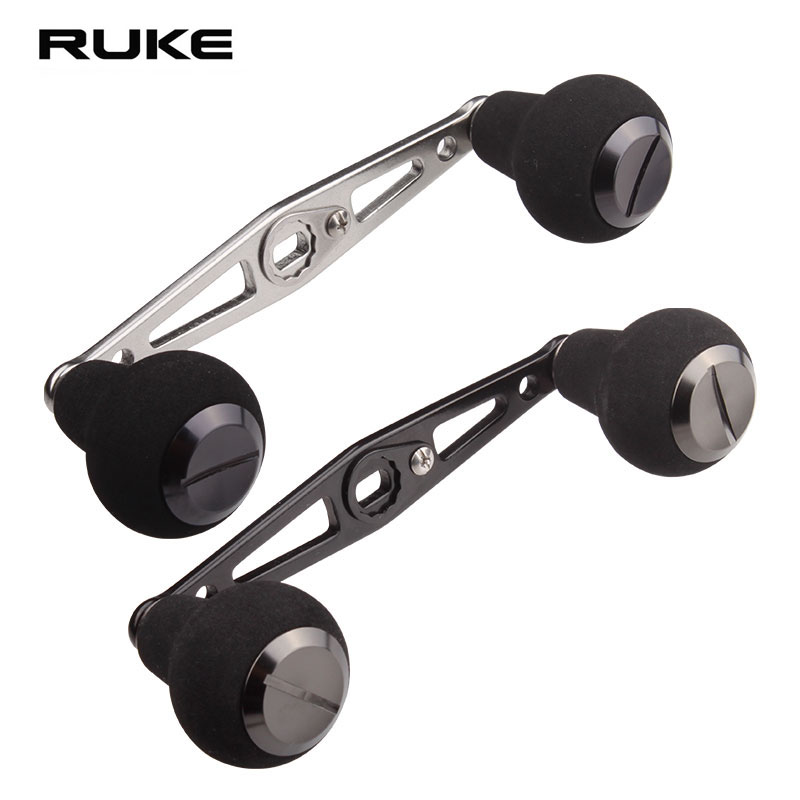 RUKE路亚改装鱼线轮摇臂铝合金握丸EVA大葫芦握丸改装鱼轮摇把DIY