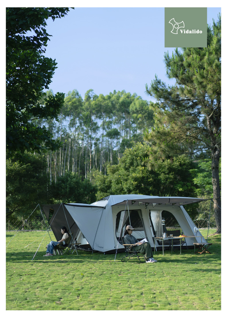 维达利多两室一厅豪华别墅小号户外露营双层防雨超大自动客厅帐篷