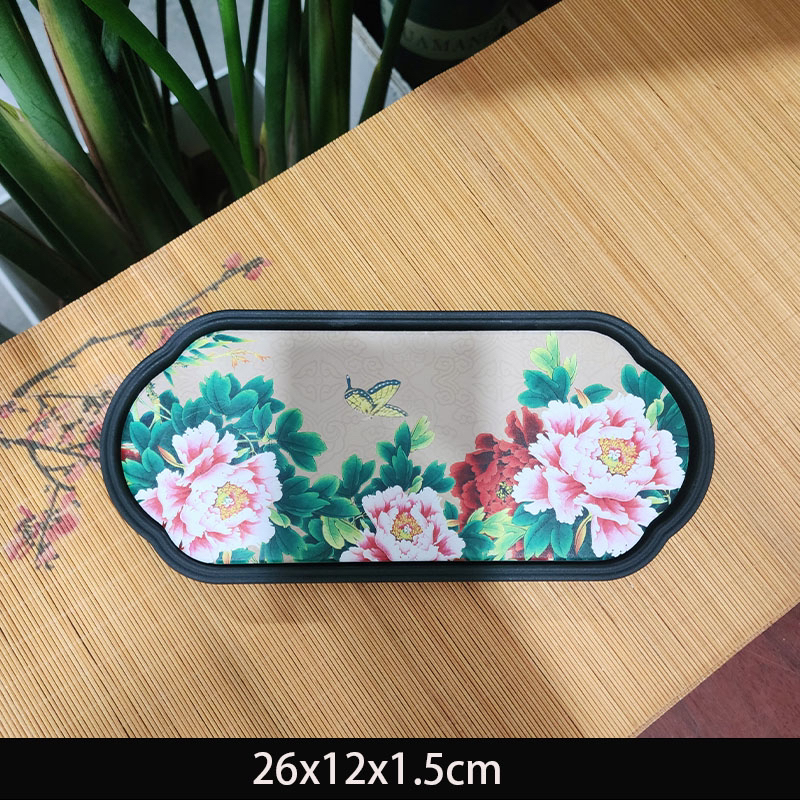 中式茶盘陶瓷吸水泡茶小型方形干泡功夫茶具蓄水速干托盘