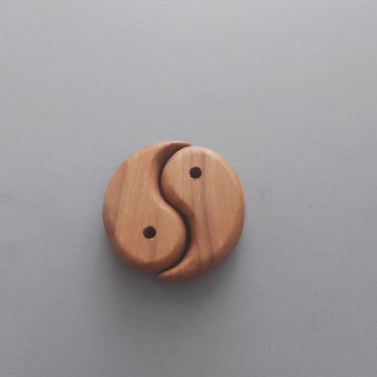 特色手工---原木原色.桃木吊坠.民俗木雕.阴阳鱼情侣吊坠(1对)