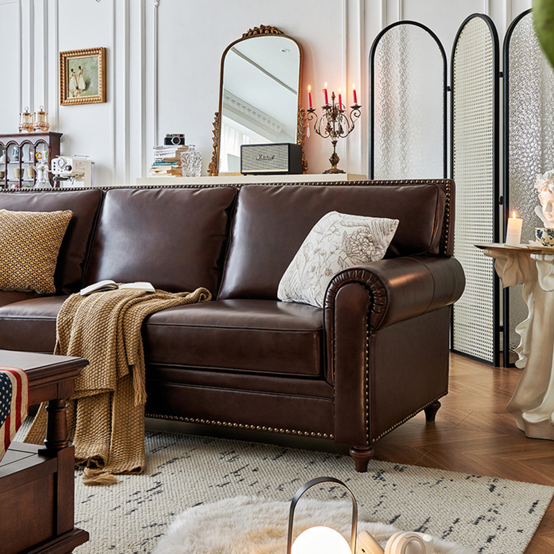 美式乡村北欧真皮沙发欧式复古头层牛皮高端客厅鞋柜家用门口新款