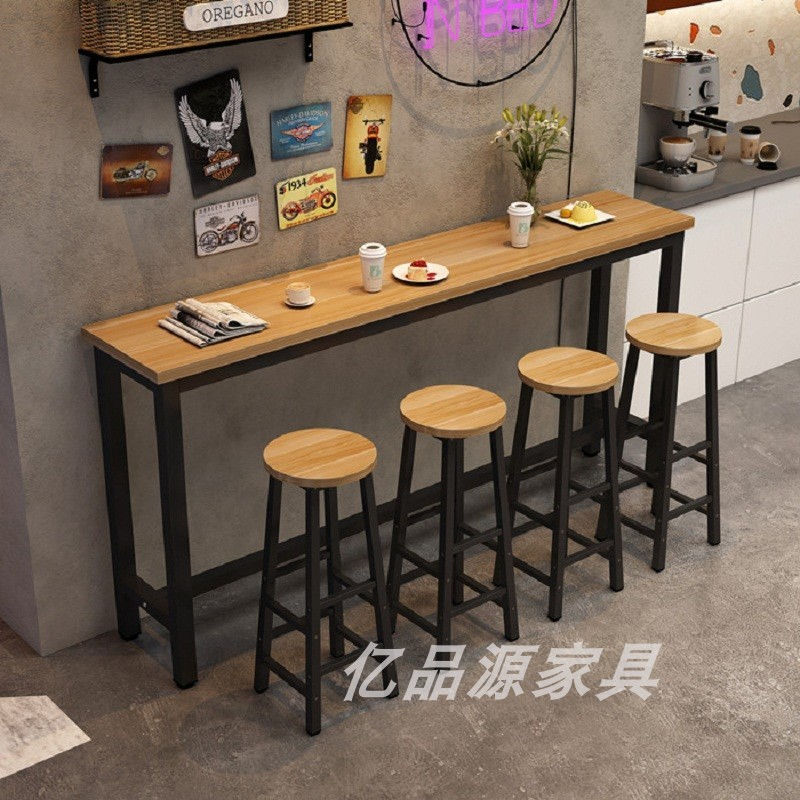 靠墙吧台桌家用靠墙桌长条桌窄桌吧台桌椅商用高脚桌阳台吧台桌子
