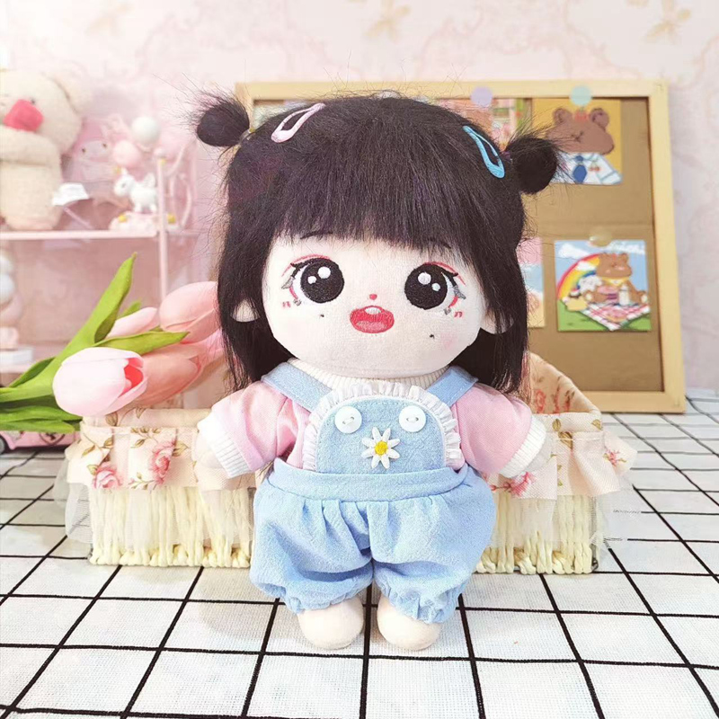 棉花娃娃20cm娃衣正常体背带裤T恤正常体明星娃娃换装衣服