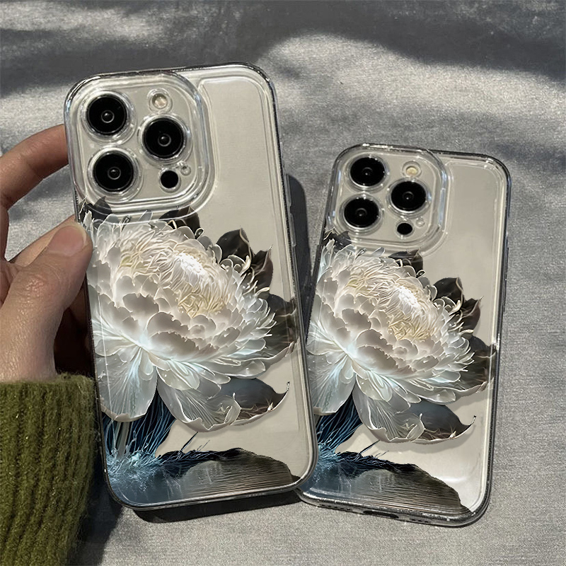 国风水莲花iphone15苹果手机壳14promax硅胶13pro透明12创意11xs