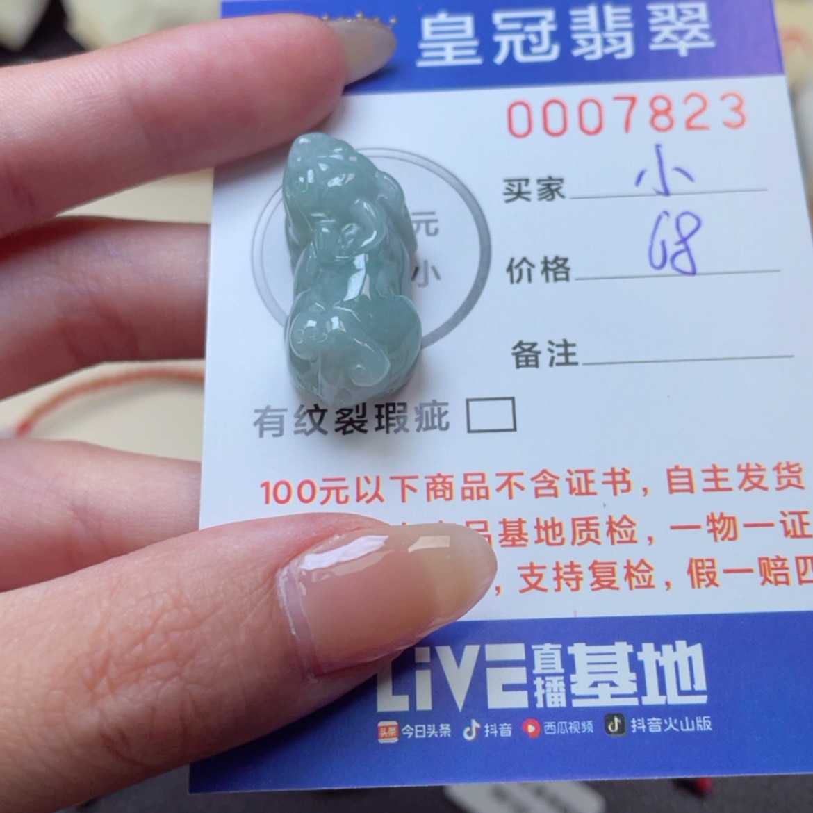 【闪购商品】翡翠颈饰未镶嵌?****绵