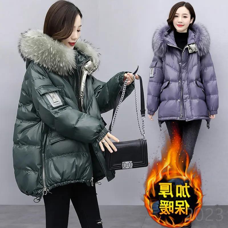 新款九江羽绒服服女士2023冬季新款胖显瘦加绒加厚宽松连帽棉