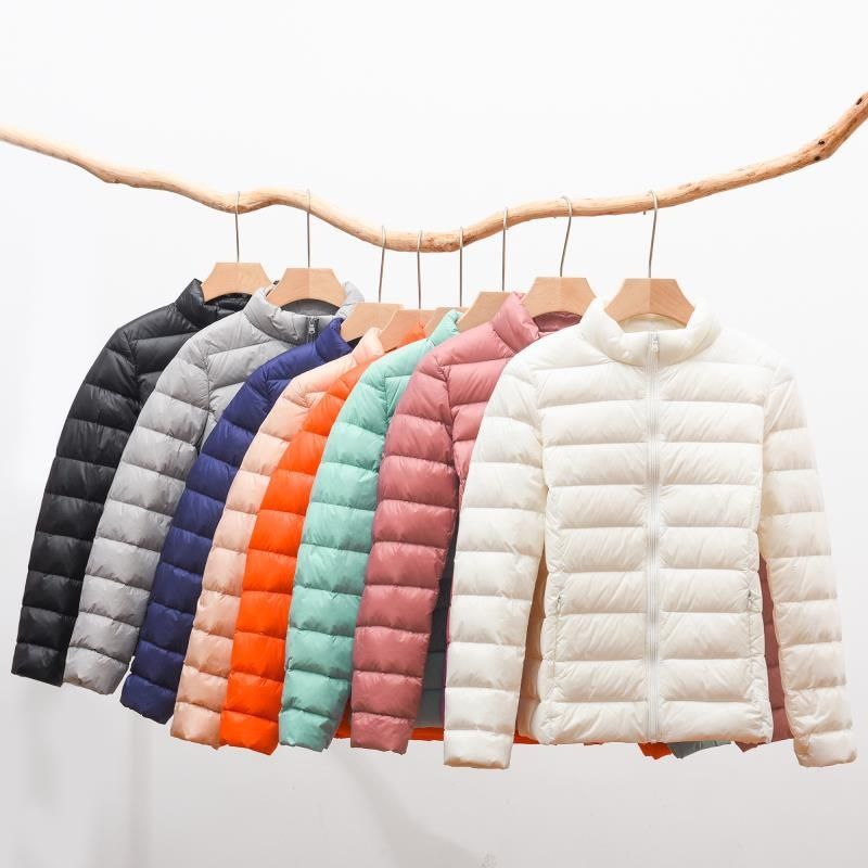 轻薄羽绒服服女2021新款女连帽立领轻便修身薄款短款大码秋