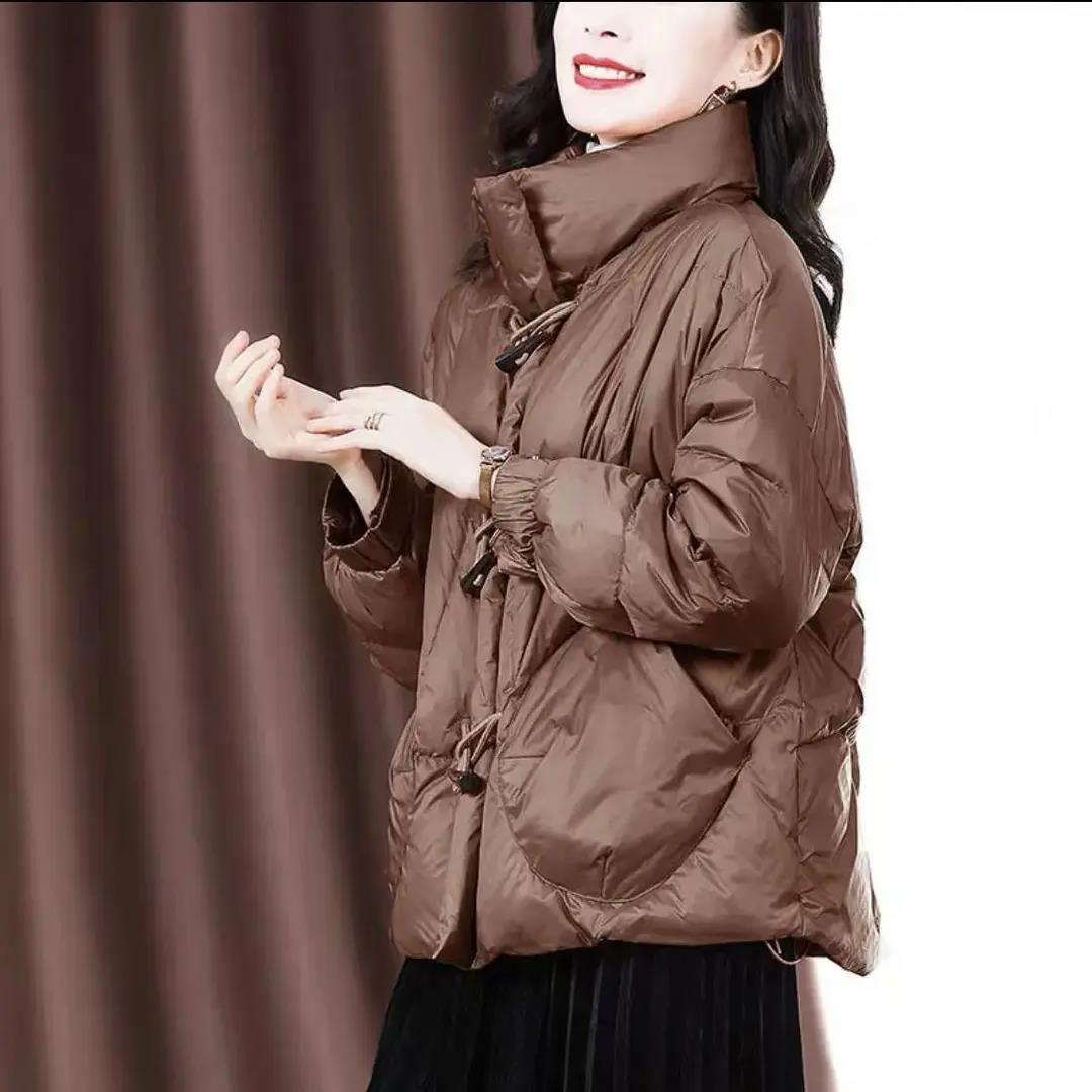 雪中飞羽绒服双12特价大促短款羽绒羽绒服女2023冬装新款时尚牛角
