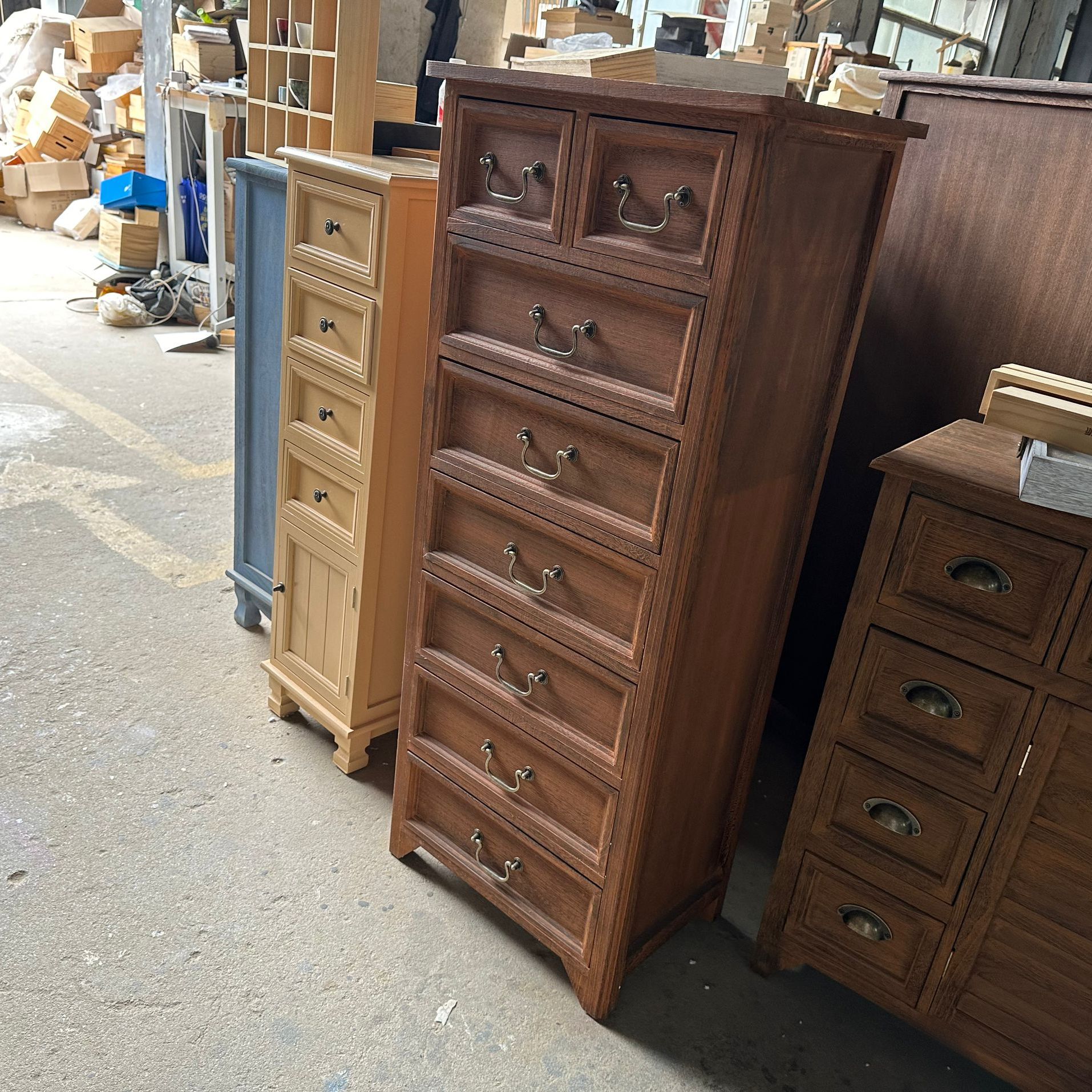 CF1619-7烧色八抽复古收纳柜极简家具