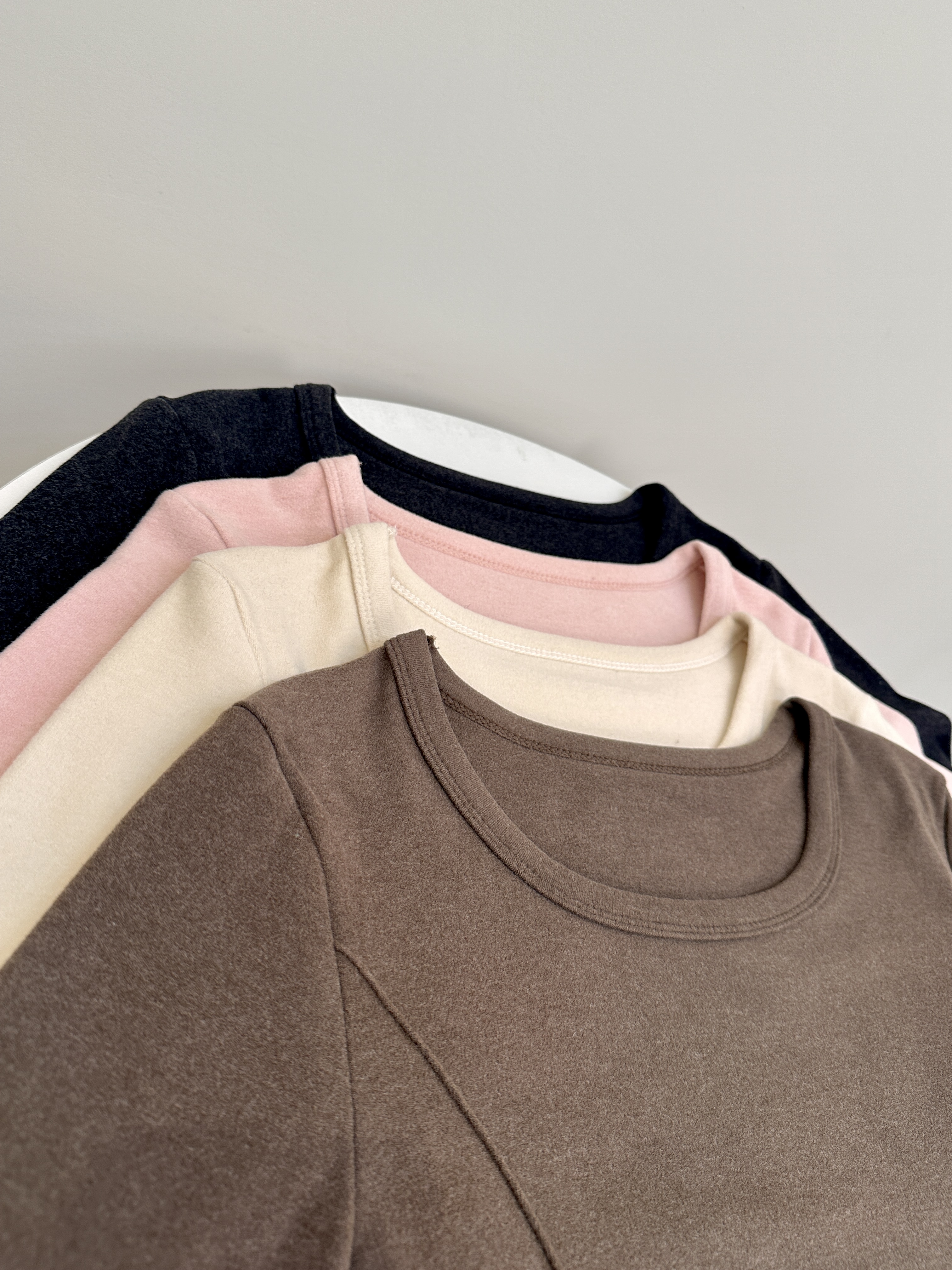 【圆领打底】 显瘦 时尚 百搭 低领 加厚 长袖 小圆领 保暖 打底衫