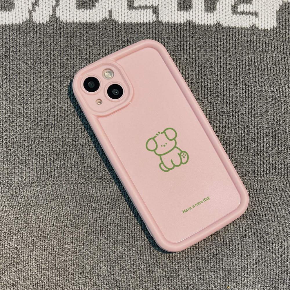 线条小狗苹果15手机壳iPhone14promax新7/8plus软壳13/12/11/xr/6