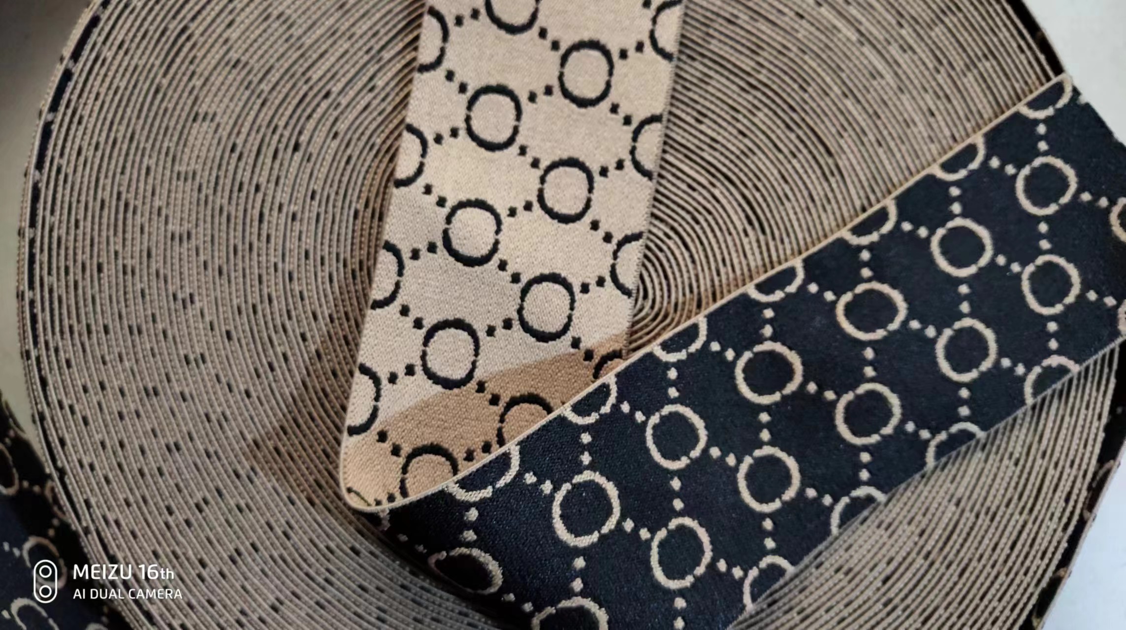 5厘米宽腰头松紧，双面双色，高弹提花橡皮筋