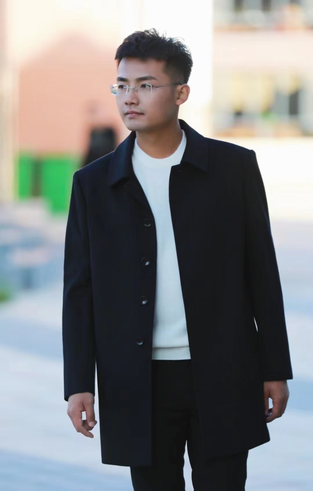 纯羊绒大衣男士100分纯绒