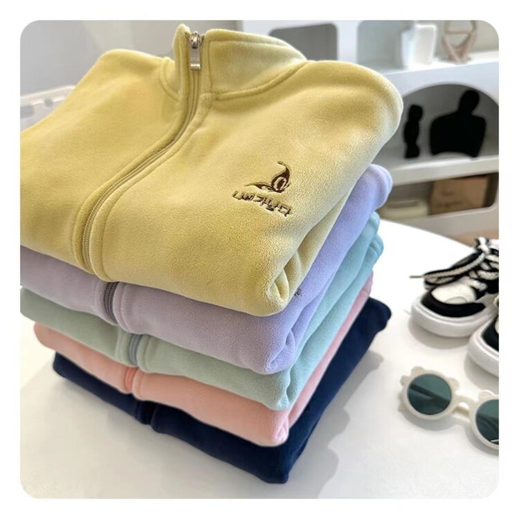 加绒男女童外套校服神器秋冬保暖童装儿童加绒加厚时尚百搭舒适潮
