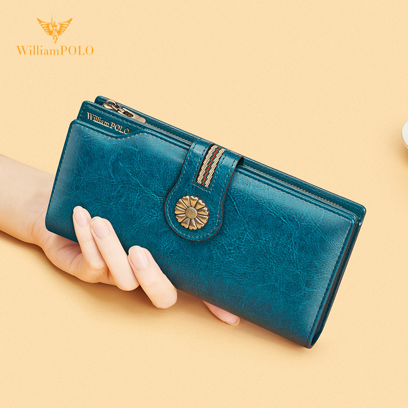 英皇保罗高档多功能真皮钱包女士2025新款手包手拿包长款卡包妈妈