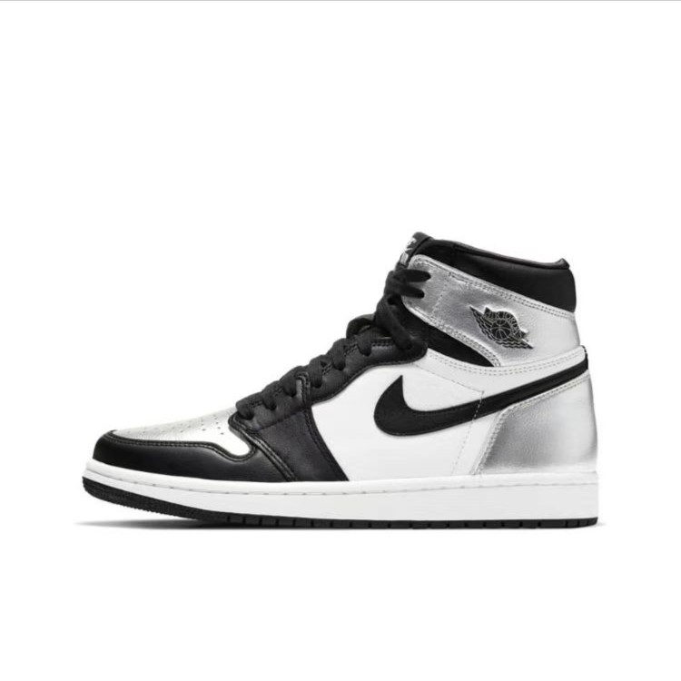 Air Jordan 1 AJ1黑银脚趾 液态银高帮篮球鞋 CD0461-001黑白高帮