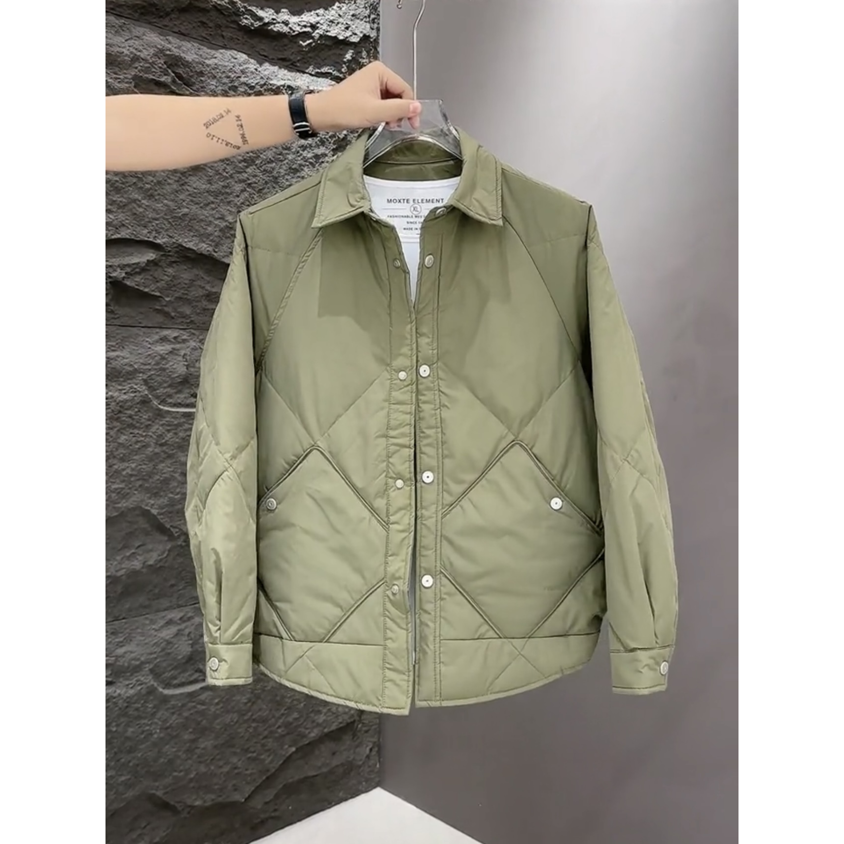 波司登轻薄羽绒服男2023冬季新款高端帅气菱形格翻领夹克保暖休闲
