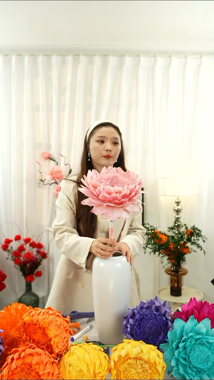 永生花  霸王花 一个头 【甜蜜粉】  A179