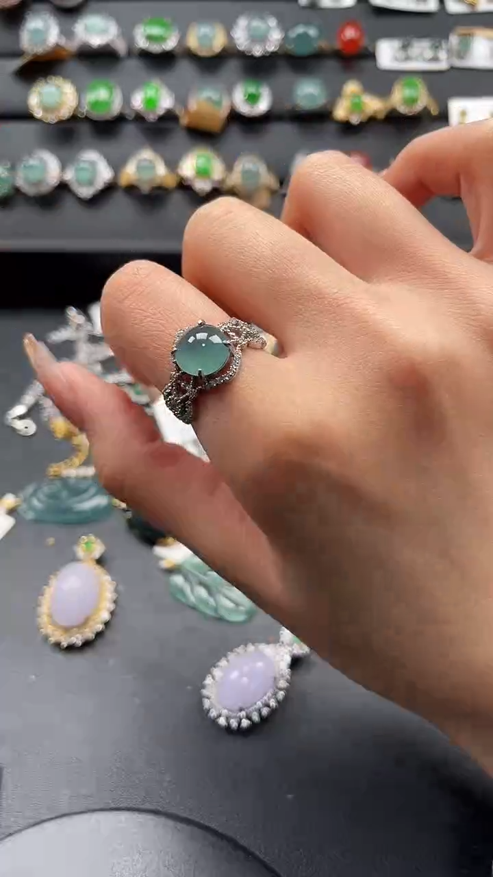 【闪购商品】翡翠戒指银S925镶嵌3534654