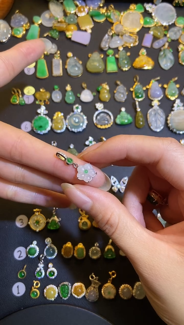 吊坠(不含链)银S925镶嵌翡翠1