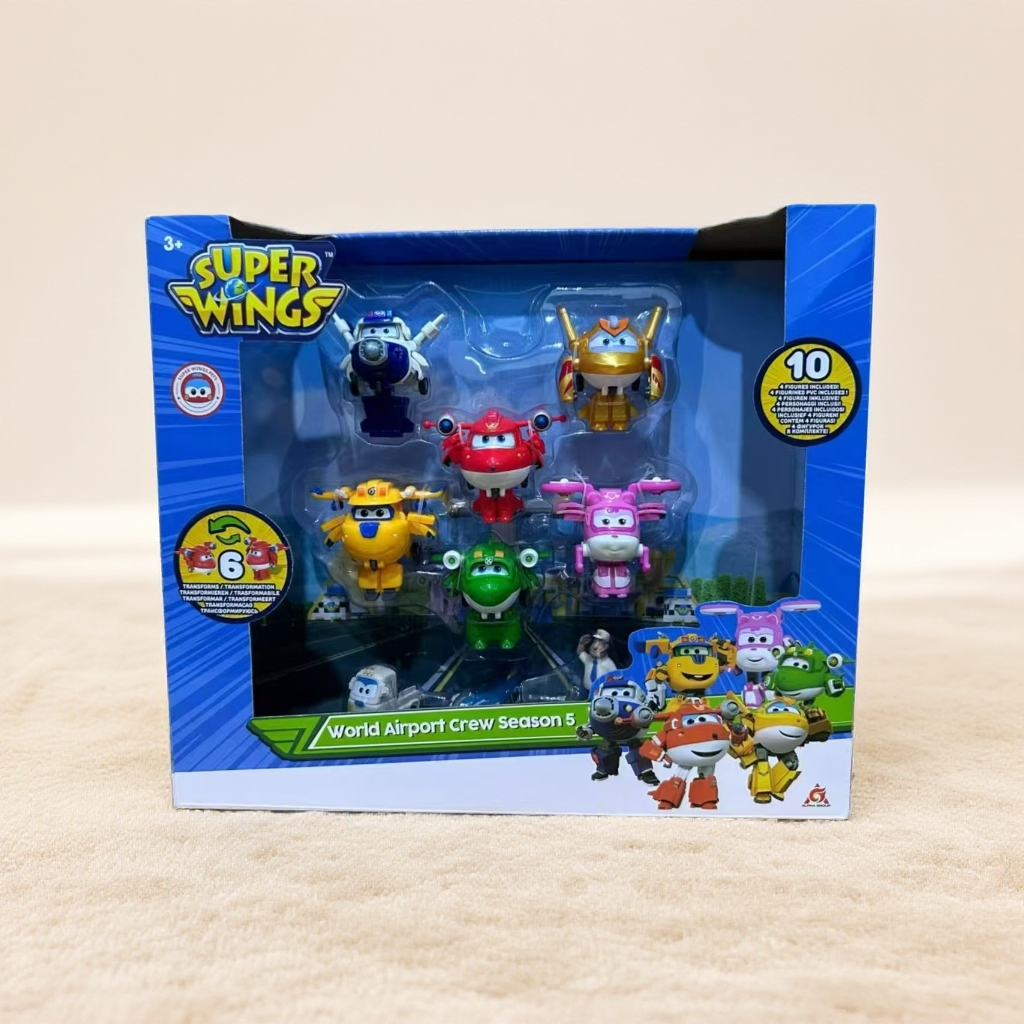 正品超级飞侠迷你变形机器人乐迪小爱包警长小青大鹏套装