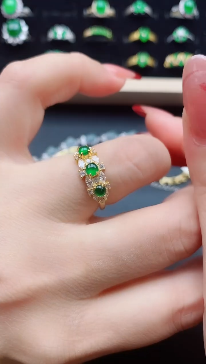 【闪购商品】翡翠戒指银S925镶嵌2132