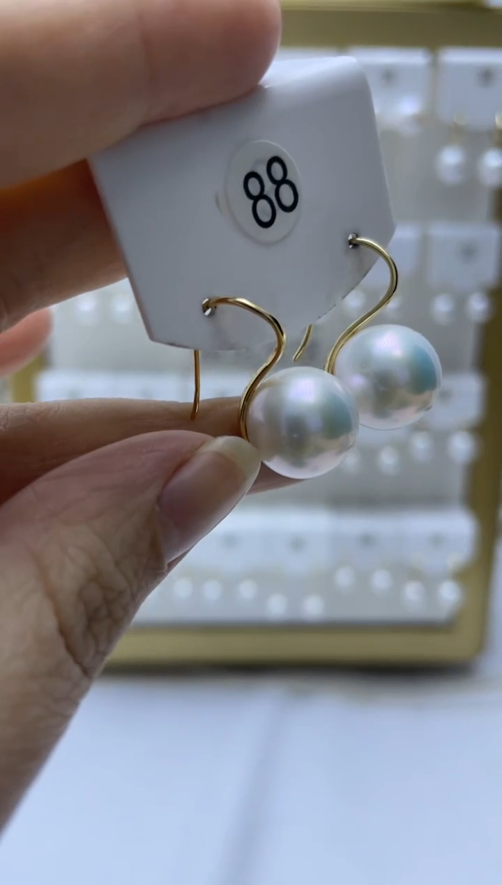 银S925镶嵌耳饰淡水珍珠88