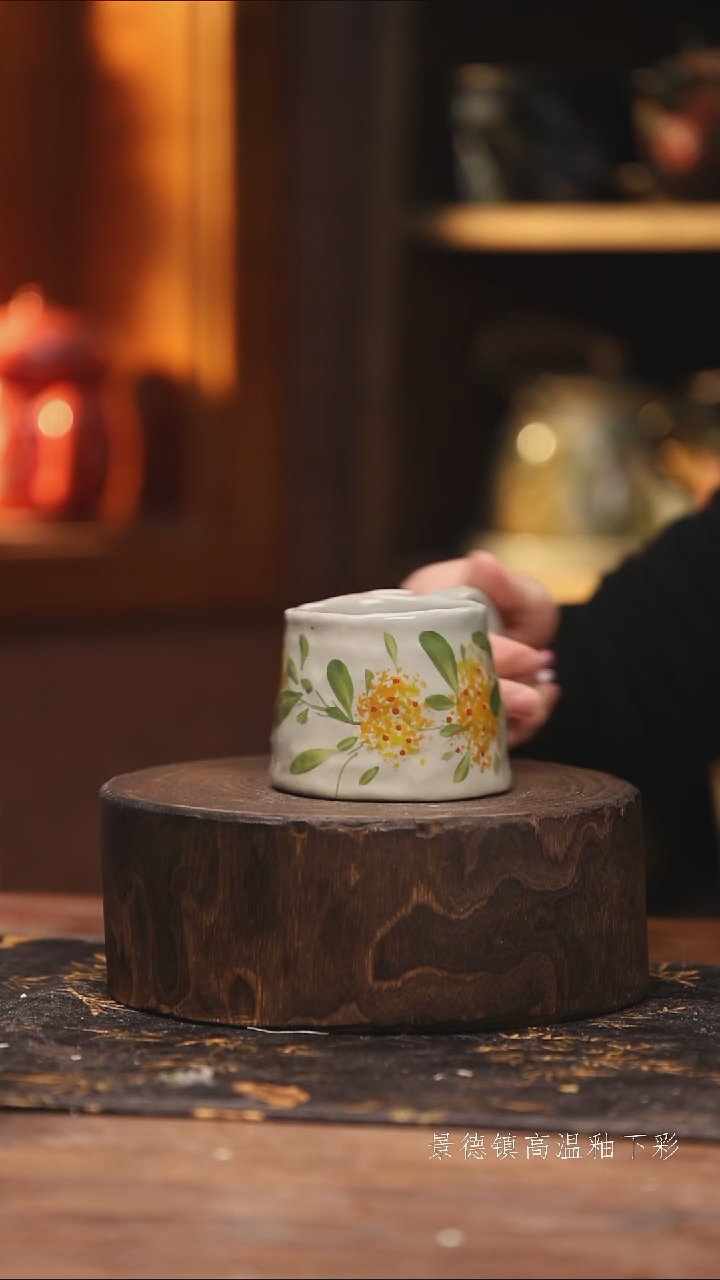 玻璃景德镇高温釉下手绘陶瓷@L385@