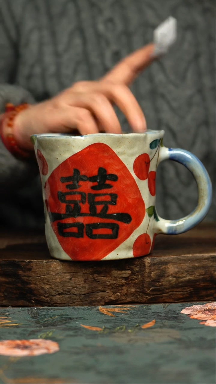 【闪购商品】杯釉下彩手工手绘同款陶器