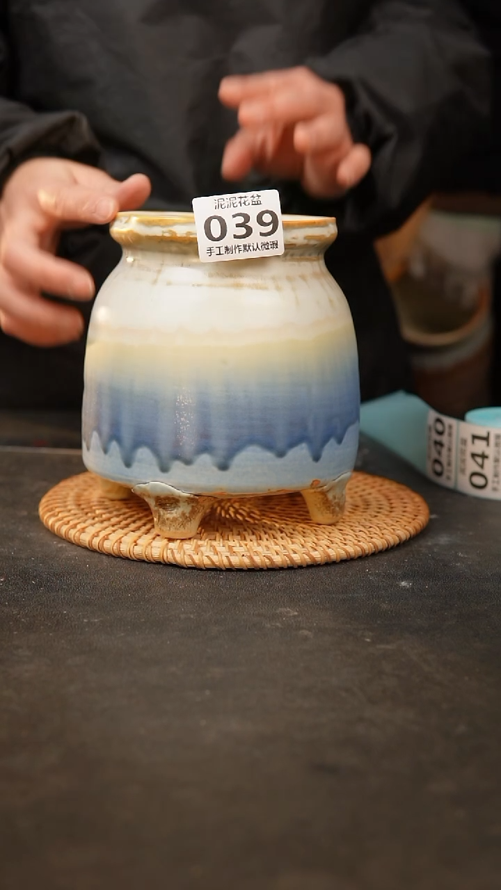 【闪购商品】瓷片039泥泥手工花盆