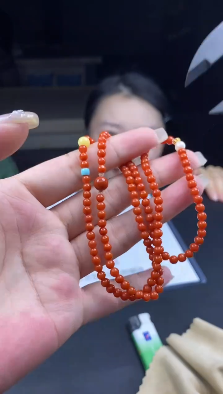 南红玛瑙18K金镶嵌项链多样性-项链-X3019